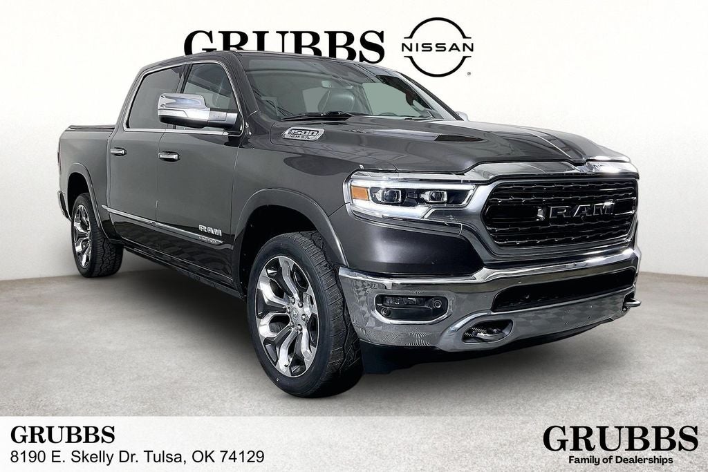 2019 RAM 1500 Limited in Granite Crystal Metallic Clearcoat — front three-quarter view