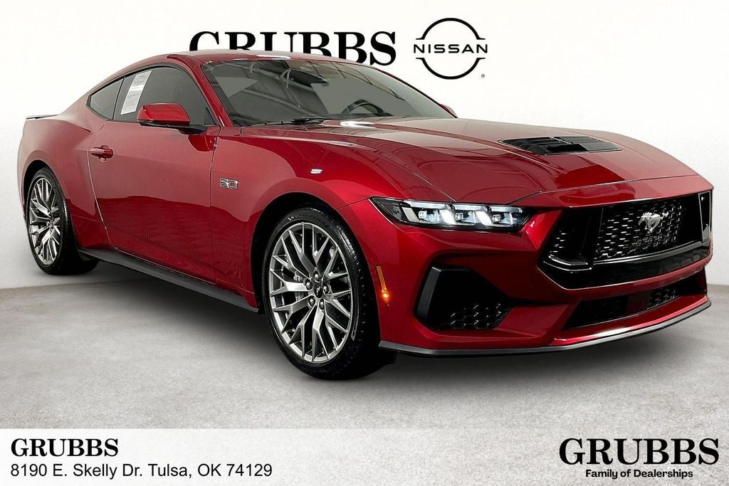 2024 Ford Mustang GT Premium in Red Metallic — front three-quarter view