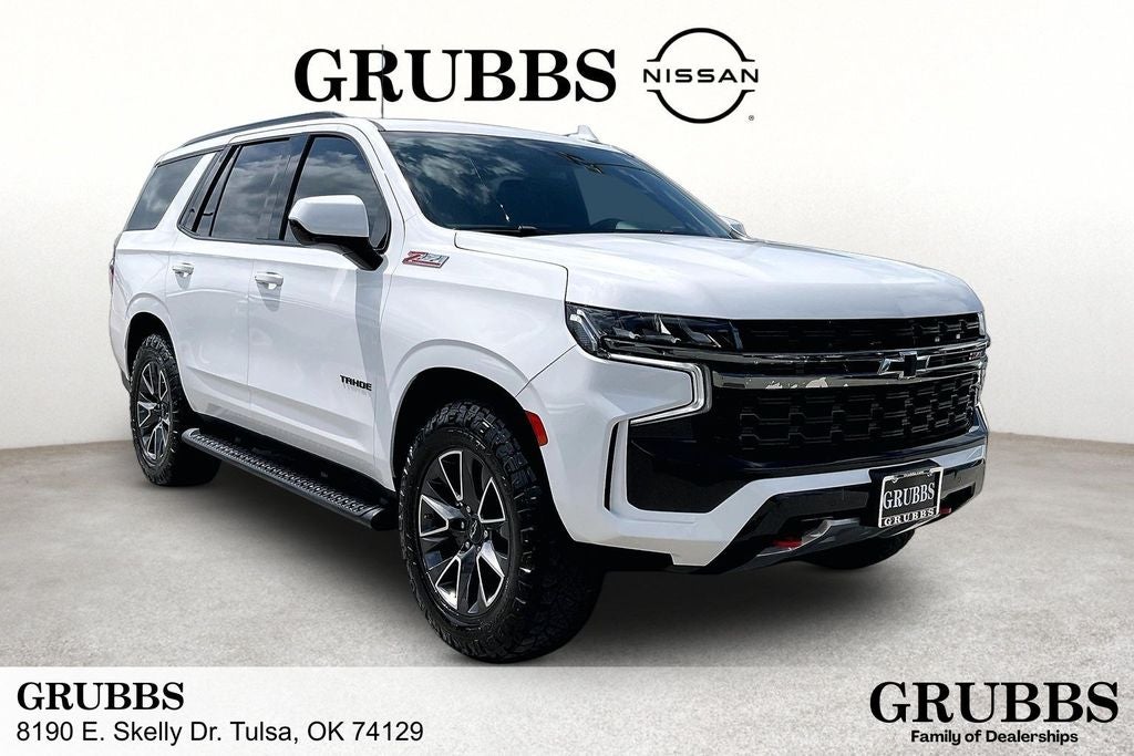 2022 Chevrolet Tahoe Z71 in Summit White — front three-quarter view