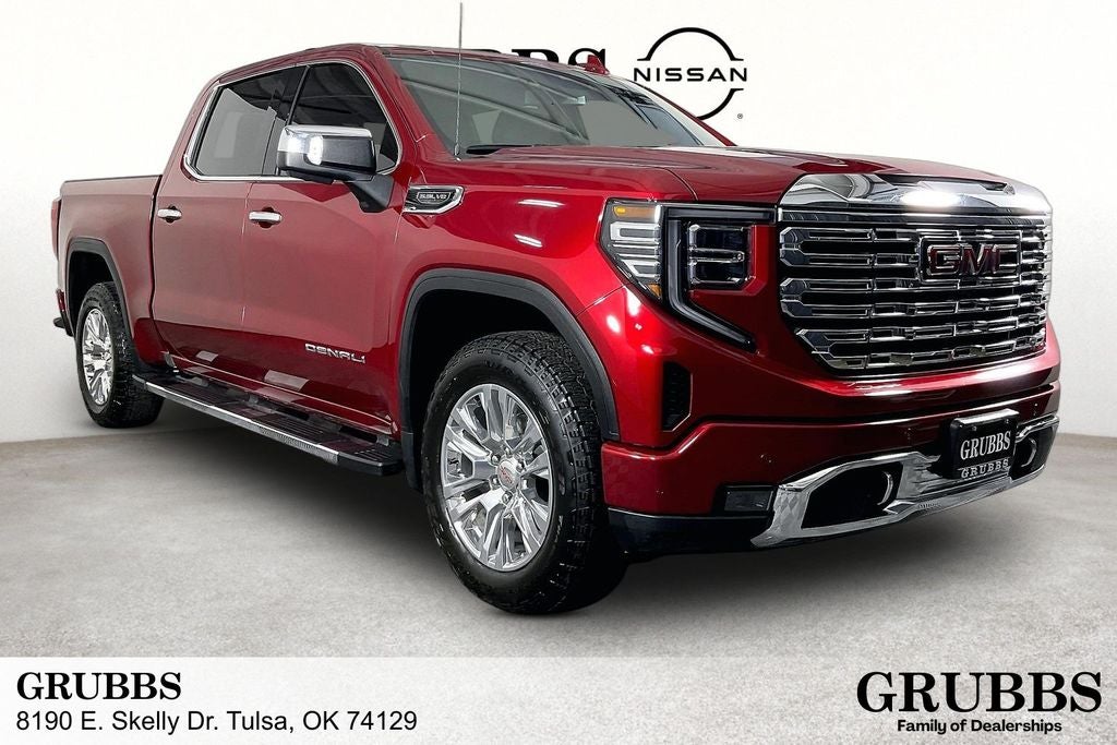 2023 GMC Sierra 1500 Denali in Volcanic Red Tintcoat — front three-quarter view