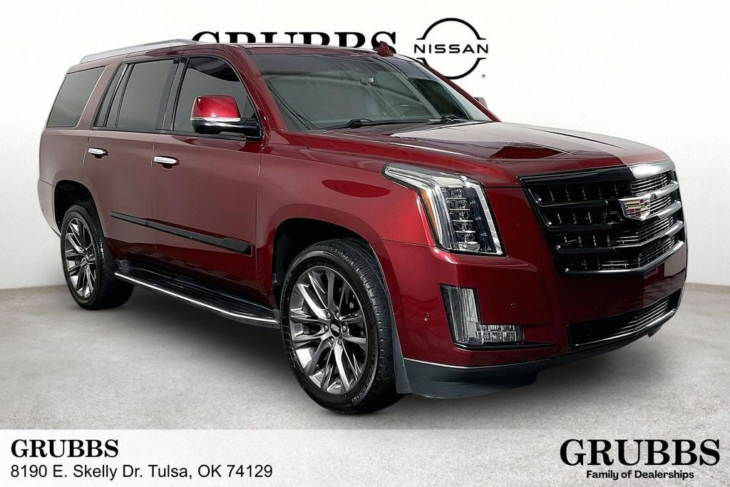2019 Cadillac Escalade Luxury in Red Passion Tintcoat — front three-quarter view