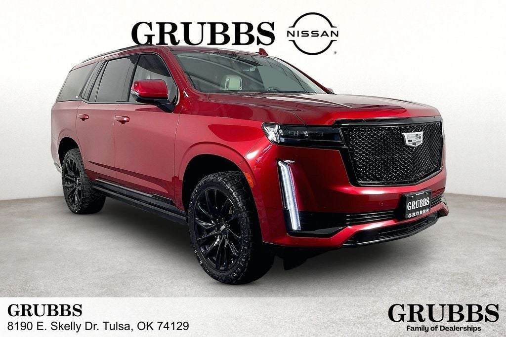 2023 Cadillac Escalade Sport Platinum in Radiant Red Tintcoat — front three-quarter view