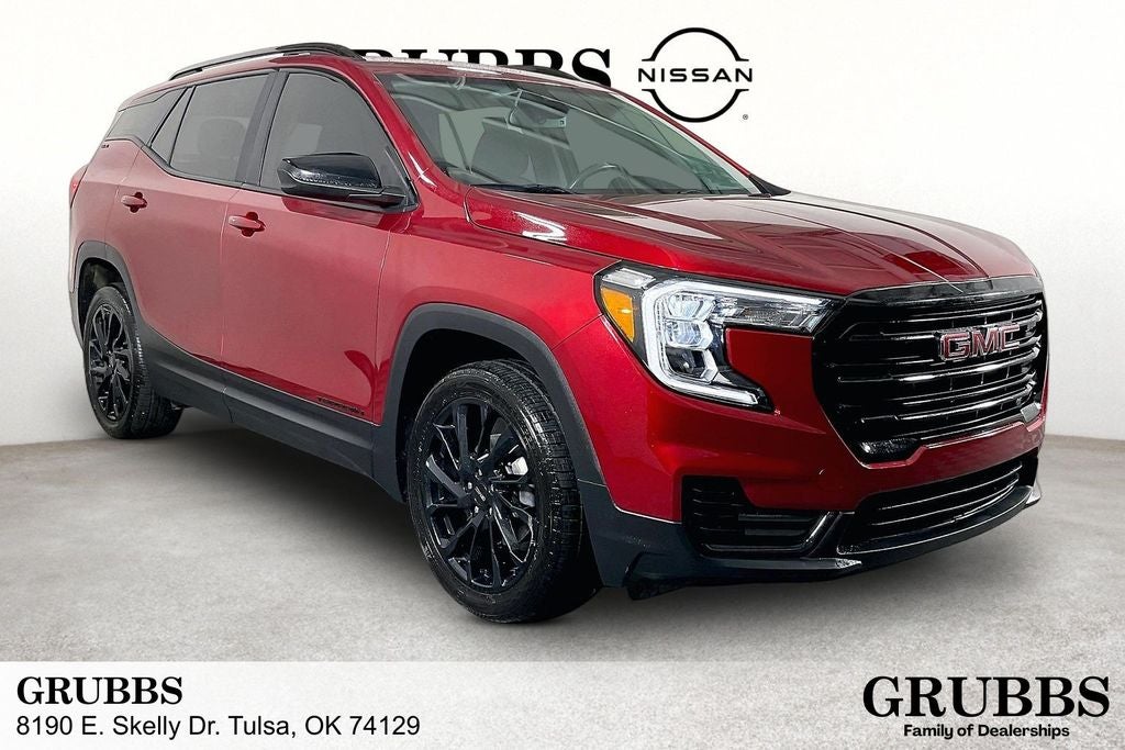 2024 GMC Terrain SLE in Volcanic Red Tintcoat — front three-quarter view