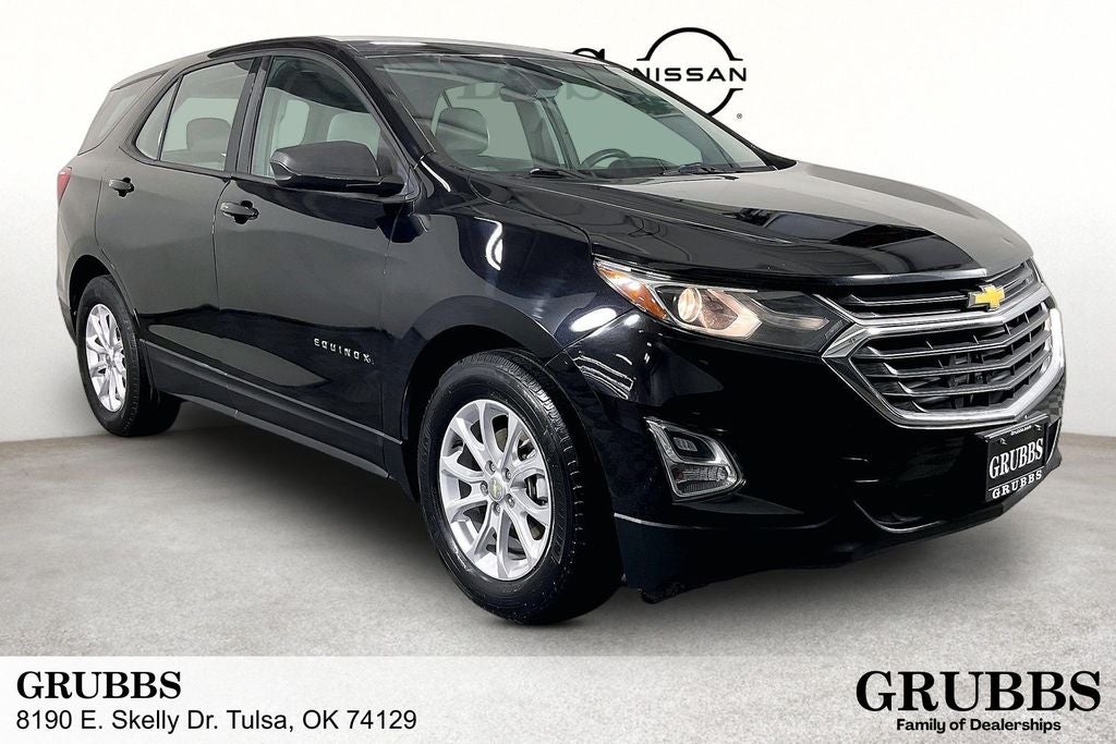 2019 Chevrolet Equinox LS in Mosaic Black Metallic — front three-quarter view
