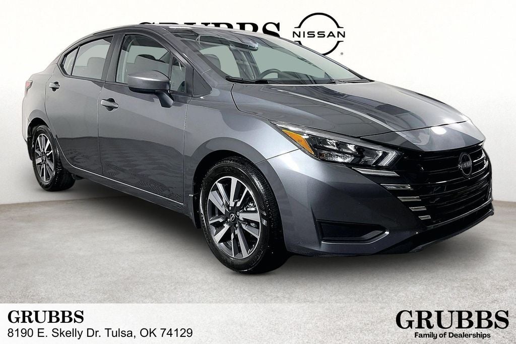 2025 Nissan Versa 1.6 SV in Gun Metallic — front three-quarter view