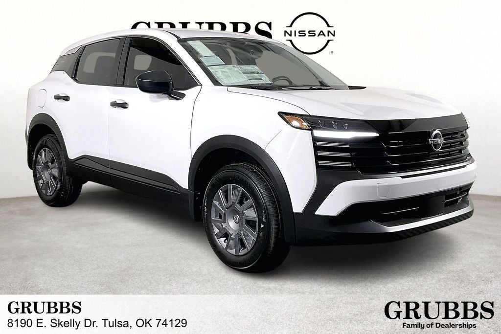 2026 Nissan Kicks S in Fresh Powder — front three-quarter view