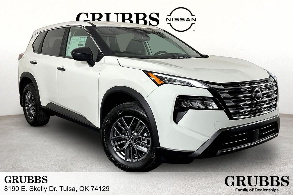 2026 Nissan Rogue S in Glacier White — front three-quarter view