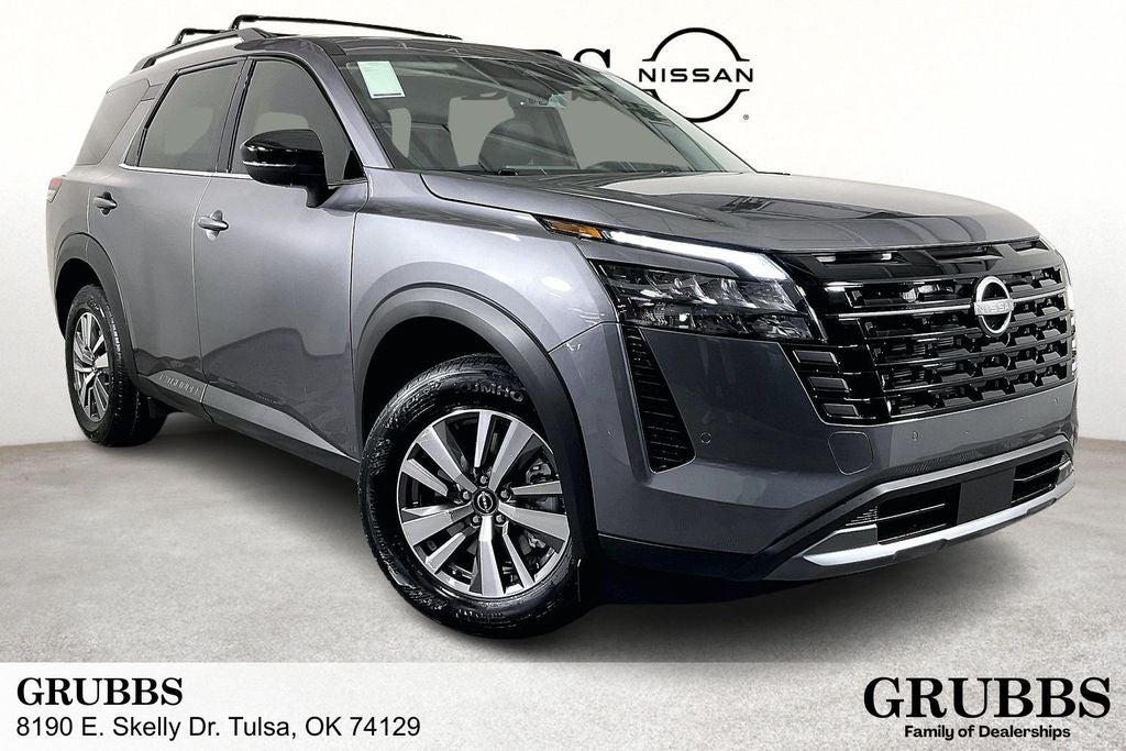 2026 Nissan Pathfinder SL in Gun Metallic — front three-quarter view