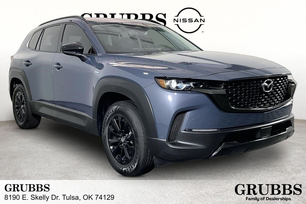 2025 Mazda Mazda CX-50 Hybrid Premium in Polymetal Gray Metallic — front three-quarter view