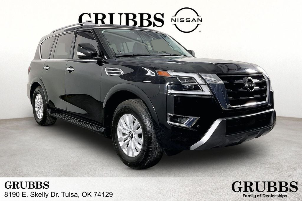2024 Nissan Armada SV in Super Black — front three-quarter view