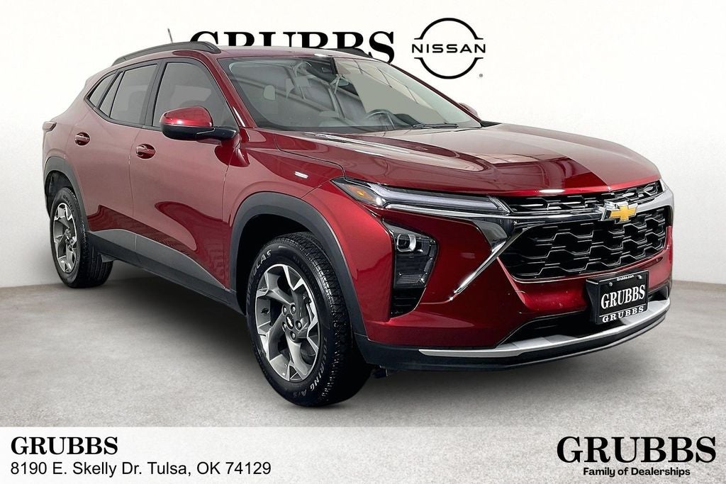 2024 Chevrolet Trax LT in Crimson Metallic — front three-quarter view