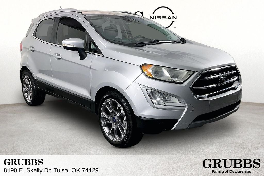 2019 Ford EcoSport Titanium in Silver Metallic — front three-quarter view